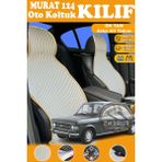 STS Oto Aksesuar Murat 124 Uyumlu Bej Prestij Serisi Dokuma Kumaş Oto Koltuk Kılıfı Ön Tam Arka Alt