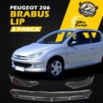 STS Oto Aksesuar Peugeot 206 1998-2012 Uyumlu Brabus Ön Lip 3 Parça Kanatlı Lip