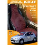 STS Oto Aksesuar Peugeot 206 Uyumlu Kırmızı Prestij Serisi Dokuma Kumaş Oto Koltuk Kılıfı Ön Tam Arka Alt