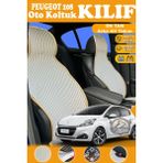 STS Oto Aksesuar Peugeot 208 Uyumlu Bej Prestij Serisi Dokuma Kumaş Oto Koltuk Kılıfı Ön Tam Arka Alt