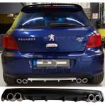 STS Oto Aksesuar Peugeot 307 Difüzör Arka Tampon Eki 4 Egzoz Çıkışlı Siyah Lüx Tip