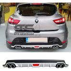STS Oto Aksesuar Renault Clio 4 Difüzör Arka Tampon Eki 4 Egzoz Çıkışlı Gri Tip