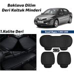 STS Oto Aksesuar Renault Megane 2 2003-2008 Siyah Deri Oto Koltuk Minderi