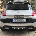 STS Oto Aksesuar Renault Megane 2 Hb Difüzör Arka Tampon Eki 2 Egzoz Çıkışlı Gri