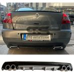 STS Oto Aksesuar Renault Megane 2 Sedan Difüzör Arka Tampon Eki 4 Egzoz Çıkışlı Gri Lüx Tip