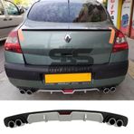 STS Oto Aksesuar Renault Megane 2 Sedan Difüzör Arka Tampon Eki 4 Egzoz Çıkışlı Gri