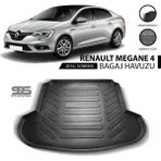 STS Oto Aksesuar Renault Megane 4 Sedan 2016 ve Sonrası Uyumlu Bagaj Havuzu - Karbon