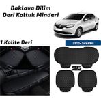 STS Oto Aksesuar Renault Symbol 2013 Sonrası Siyah Deri Oto Koltuk Minderi