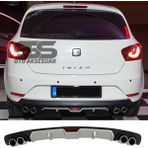 STS Oto Aksesuar Seat Ibiza Difüzör Arka Tampon Eki 4 Egzoz Çıkışlı Gri