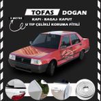 STS Oto Aksesuar Tofaş Doğan Oto Araç Kapı Koruma Fitili 5metre Parlak Beyaz Renk