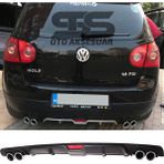 STS Oto Aksesuar Volkswagen Golf 5 Difüzör Arka Tampon Eki 4 Egzoz Çıkışlı Siyah