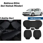 STS Oto Aksesuar Volkswagen Golf 6 2008-2012 Siyah Deri Oto Koltuk Minderi
