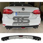 STS Oto Aksesuar Volkswagen Jetta Mk6 Difüzör Arka Tampon Eki 4 Egzoz Çıkışlı Gri