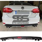 STS Oto Aksesuar Volkswagen Jetta Mk6 Difüzör Arka Tampon Eki 4 Egzoz Çıkışlı Siyah