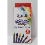 Studi Pastel Boya 12 Renk 7.5 cm Boyalar Kutusu 17 x 9 cm Ölçülerle Renkli Sanat Malzemesi