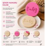Studio Aslan Design Baby Şeker Hamuru Kalıbı | Pla Fondant Baskı Damgası | Baby Shower Pasta ve Kurabiye Süsleme Kalıbı - Beyaz