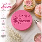 Studio Aslan Design Canım Annem Şeker Hamuru & Kurabiye Kalıbı – Anneler Günü Fondant Baskı Mührü - Beyaz
