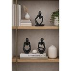 Studio Nova Dekor Modern Soyut İnsan Figürü Biblo Seti | Siyah Dekoratif Heykel | Salon & Ofis Minimal Ev Dekoru