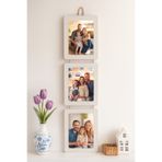 Studyo Plus İzmir Ahşap 3’lü İpli 15x21 cm Fotoğraf Çerçevesi Vizon renk