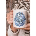 Stüdyo SM Vektörel Çizim Mavi Renkli Life Is Magic Yazılı Logo Baskılı Kupa Bardak