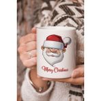 Stüdyo SM Vektörel Çizim Merry Christmas Yazılı Noel Baba Logo Baskılı 2&#039;li Kupa Bardak