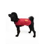 Stuf&Co Köpek Montu, Su ve Rüzgar Geçirmez, İthal Waxed Cotton Kumaştan Üretilmiş (Kırmızı, Medium)