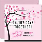 Stuff4 66. evlilik yıl dönümü eşi veya koca için eğlenceli tebrik kartı – 24107 gün birlikte – I Love You hediyeler 66. düğün yıl dönümü kartları 145 mm x 145 mm tebrik kartları 60. yıl dönümü