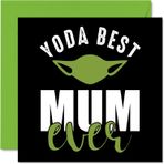 Stuff4 Anne için komik doğum günü kartları – Yoda Best – Anne için şaka anneler günü kartı, kız oğul, şaka anne doğum günü hediyesi, 145 mm x 145 mm anneler günü tebrik kartları, anne, anne, anne için