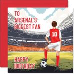 Stuff4 Arsenal hayranları için futbol doğum günü kartı – büyük taraftar – oğul, baba, erkek kardeş, amca, meslektaş, arkadaş, kuzen için eğlenceli doğum günü kartı, 145 mm x 145 mm, Footy Footie doğum