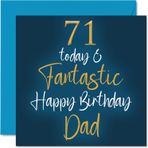 Stuff4 Babam için Fantastik 71. Doğum Günü Kartları - 71 Bugün ve Fantastik - Oğul Kızından Baba için Mutlu Doğum Günü Kartı, Baba Doğum Günü Hediyeleri, 13,7 x 13,7 cm Doğum Günü Tebrik Kartları Baba