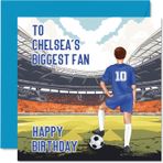 Stuff4 Chelsea hayranları için futbol doğum günü kartı – büyük taraftar – oğul, baba, erkek kardeş, amca, meslektaş, arkadaş, kuzen için eğlenceli doğum günü kartı, 145 mm x 145 mm, Footy Footie doğum