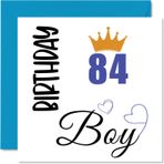 Stuff4 Erkekler için 84. doğum günü kartı – doğum günü – 84 yaşında erkek büyük baba dede üvey baba amca için Happy Birthday kartları, 145 mm x 145 mm 84 doğum günü, tebrik kartı hediye