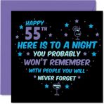 Stuff4 Erkekler ve kadınlar için 55. doğum günü için eğlenceli doğum günü kartı – "Won't Remember – Happy Birthday" 55 yaşındaki baba anne teyze amca kuzen arkadaş 145 mm Fifty-Fifth tebrik kartları hediye
