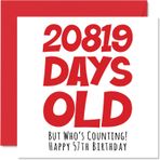 Stuff4 Erkekler ve kadınlar için 57. doğum günü kartı – 20819 günlük – yetişkinler için eğlenceli doğum günü kartı, erkek kardeş, oğul, kız, anne, baba, 145 mm x 145 mm