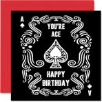 Stuff4 Erkekler ve kadınlar için eğlenceli doğum günü kartları – You're Ace of Spades – Anne, baba, erkek kardeş, kız kardeş, oğul, kız, arkadaş, meslektaş, Nan Grandad için harika doğum günü kartı, 145 mm x