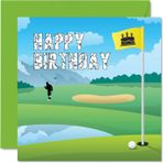 Stuff4 Erkekler ve kadınlar için spor doğum günü kartları – Golf golfçü – anne, baba, erkek kardeş, kız kardeş, oğul, kız, amca, teyze, kuzen, büyükanne, büyükbaba için doğum günü kartı, 145 mm doğum günü tebrik kartları