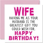 Stuff4 Eşiniz için Komik Doğum Günü Kartları - Having Me As Your Husband Greatest Gift Wish - Joke Happy Birthday Card from Husband, Wifey Doğum Günü Hediyesi, 14,7 x 13,7 cm Sevgililer Günü Yıldönümü