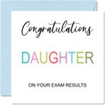 Stuff4 Kızınız için tebrik kartları, On Your Exams", Proud of You", tebrik kartı, mezuniyet sonucu, sınav sonuçları, okul kolej sınavları, GCSE A Level Uni, 145 mm x 145 mm Well Done" tebrik kartları