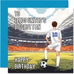 Stuff4 Leeds hayranları için futbol doğum günü kartı – büyük taraftar – oğul, baba, erkek kardeş, amca, meslektaş, arkadaş, kuzen için eğlenceli doğum günü kartı, 145 mm x 145 mm, Footy Footie doğum