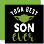Stuff4 Oğul için Komik Doğum Günü Kartları - Yoda Best - Anne veya Babadan Oğul için Şaka Mutlu Doğum Günü Kartı, Şaka Oğul Doğum Günü Hediyeleri, 14,7 x 13,7 cm Doğum Günü Tebrik Kartları Oğul için Hediye