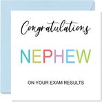 Stuff4 Tebrik kartları – On Your Exams – Proud of You Card Congrats Mezuniyet Derecesi Sınavları Okul Kolej Sınavları GCSE A Level Uni, 145 mm x 145 mm Well Done tebrik kartları