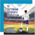 Stuff4 Tottenham hayranları için futbol doğum günü kartı – en büyük taraftar – oğul, baba, erkek kardeş, amca, iş arkadaşı, arkadaş, kuzen için eğlenceli doğum günü kartı, 145 mm x 145 mm, Footy