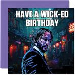 Stuff4 Wicked doğum günü kartları, erkekler ve kadınlar için, Good Luck Mr Wick – Anne, baba, kız kardeş, erkek kardeş, kız, amca, teyze, oğul, kız, arkadaş, meslektaş için Happy Birthday kartı, 145 mm x 145 mm
