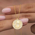 Stumbanng 925 Ayar Gümüş Gold Fil Motifli Şans Kadın Kolye