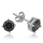 Stumbanng Gümüş 6 mm Mistik Topaz Çivili Küpe