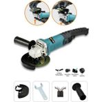 Sturdy 1250 WATT Avuç Içi Taşlama Makinası 6 Kademeli Uzun Kuyruk Devir Ayarlı 125 mm Mavi