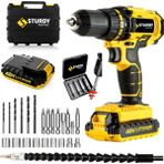 STURDY 48V5AH Lion Çift Akülü Darbeli Turbo Şarjlı Matkap 27 Parca Setli + Bozulmuş Vida Sökme Setli