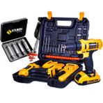 Sturdy 58 V 6Ah Lion Çift Akülü NEW Seri Darbeli Turbo Şarjlı Vidalama 27 Parça Uç Setli Matkap