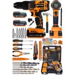 Sturdy 58 V 8 Ah Darbelı Lion Çift Akülü Metal Şanzıman Turbo ŞARJLI100 Pcs Set Kargaburun Tornavida Lokma Setli