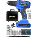 Sturdy 58VF 8 mah 27 Parçalı Turbo Çift Akülü Vidalama New Technology Şarjlı Matkap Seti